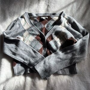 Gray Argyle Women's Sweater